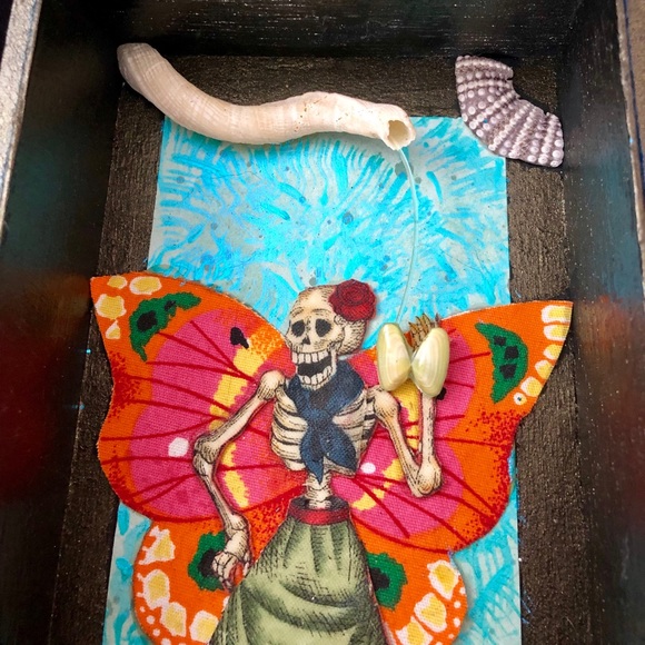 Wall Decor Dancing Skeleton Butterfly Dia De Los Muertos Art Poshmark